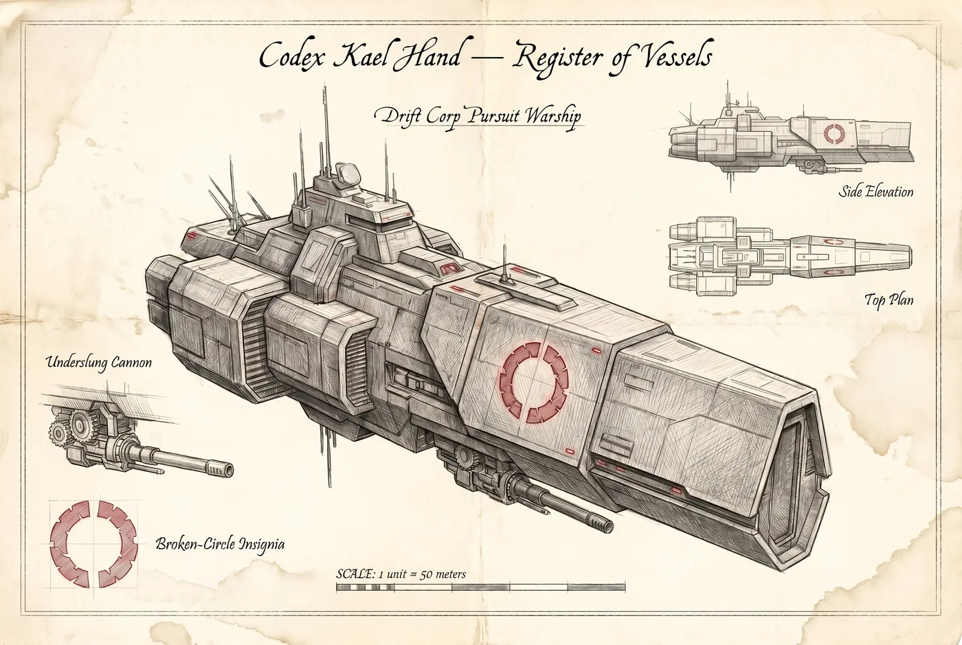 The Drift Corp Pursuit Warship